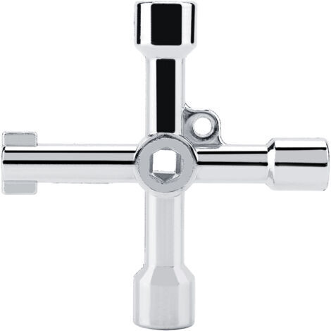 Llave triangular multifuncional con orificios en cruz para armario de control de ascensor eléctrico (1/5)