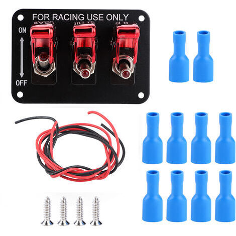 Panel de encendido basculante, panel de interruptores basculantes, material metálico de alta calidad, amplia aplicación para coches de 12 V y coches de carreras. (1/5)