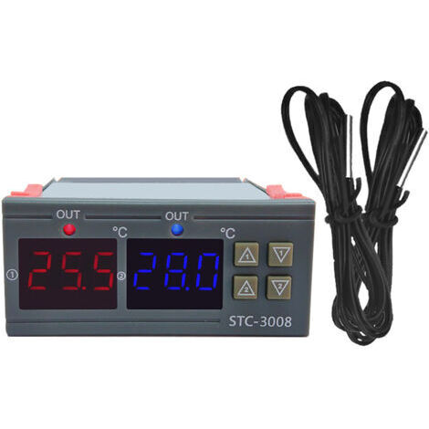 Controlador de temperatura con pantalla digital Eosnow, microprocesador inteligente, control dual, interruptor electrónico ajustable de 24 V. (1/5)