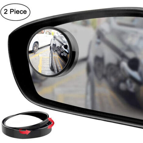 Espejo retrovisor de punto ciego ajustable 360 grados, cristal de alta definición y carcasa de ABS, lente adhesiva, apto para automóviles. (1/5)