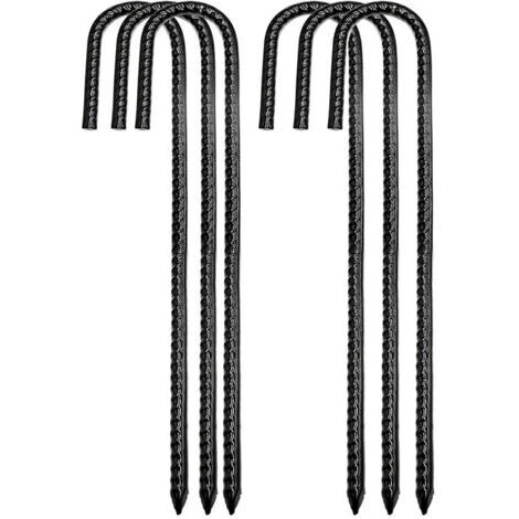 piezas de estacas de barra de acero roscadas/estacas de suelo/estacas de suelo para cercas exteriores. Nuevas estacas de barra de refuerzo de metal resistentes con gancho en J, estacas de suelo de ace (1/4)