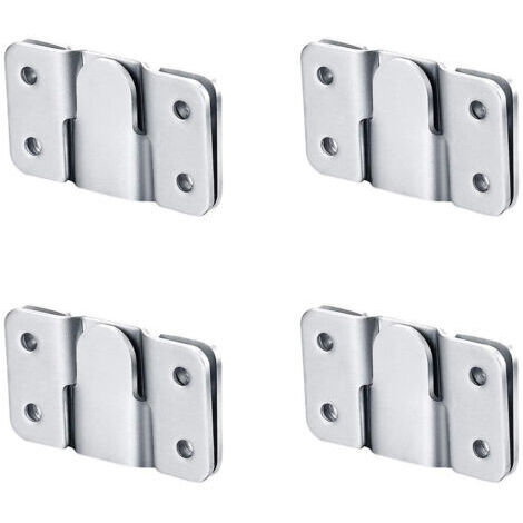Soporte fijo empotrado de acero inoxidable, montaje seguro en pared para cabeceros y espejos, juego de 4 (1/5)