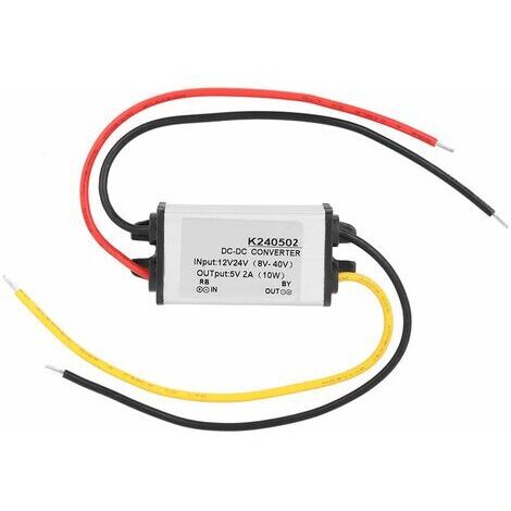 Fuente de alimentación reductora, convertidor reductor impermeable de 12 V/24 V, enrutador para monitor, cámara, bomba de agua y motor. (1/5)