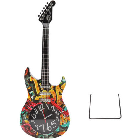 Reloj de pared con forma de guitarra, simulación de hora precisa, decoración de pared con forma de guitarra para el hogar, dormitorio o habitación, modelo 5680 Guitarra (1/5)