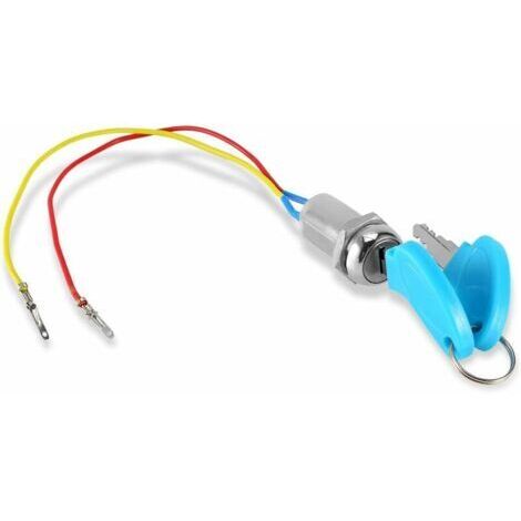 Cables del interruptor de encendido, interruptor de llave eléctrico de 2 cables, interruptor de bloqueo de llave universal para motocicleta/scooter (1/4)
