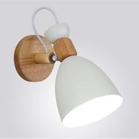 Aplique de pared moderno y creativo, lámpara de pared sencilla, base de hierro E27, estilo art déco nórdico para dormitorio, sala de estar, habitación infantil, restaurante, pasillo, escaleras (blanco (1/5)