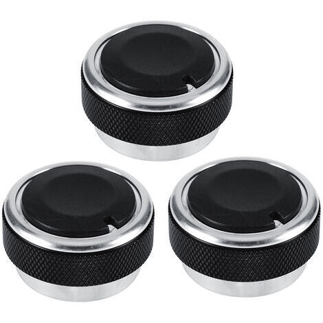 piezas de interruptor de botón de aire acondicionado para automóvil, perilla de giro de arranque del motor, cubierta exterior (negra) (1/5)