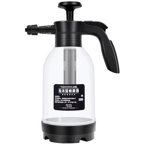 Pulverizador de espuma manual para lavado de coches, dos modos, gran área de pulverización, pulverizador de espuma a presión para jardinería doméstica, blanco y negro. (1/5)