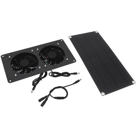 Ventilador extractor profesional de 10 W con energía solar, ventilador doble de alta eficiencia, ventilador de ventilación solar para invernadero, cobertizo, granero, gallinero. (1/5)