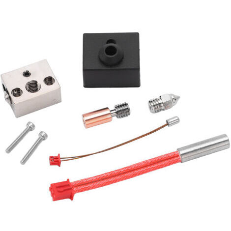 Kit de extrusor para impresora 3D, bloque calefactor bimetálico, tubo de garganta, boquilla calefactora, piezas del extrusor para Ender 3 S1 24V 40W 300℃ (1/5)