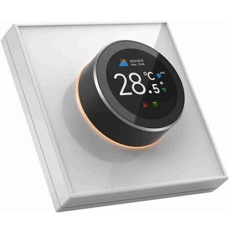 Termostato inteligente TUYA, pantalla TFT de 1,32 pulgadas, botón táctil, control por voz Wi-Fi e iluminación ambiental para el hogar. (1/5)