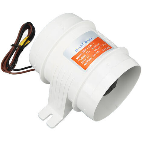 Soplador de aire en línea para sentina de 4 pulgadas, 12 V CC, 235 CFM, soplador eléctrico marino en línea de alto flujo de aire para vehículos recreativos, barcos y yates. (1/5)