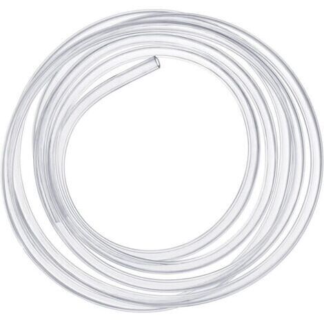 Tubo de silicona transparente de 5 m para oxígeno, aire y agua de acuario. Diámetro interior: 7 mm. Diámetro exterior: 9 mm. (1/4)