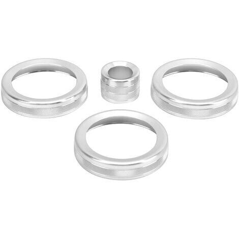 Embellecedor de 4 piezas para el anillo del botón del aire acondicionado, apto para Range Rover Evoque 2012-2018, color plata. (1/5)