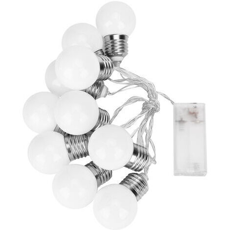 Guirnalda de luces de 1,5 metros con 10 bombillas LED de color blanco lechoso, ideal para hogares, patios, Navidad y otras ocasiones festivas, creando un ambiente cálido y acogedor. (1/5)