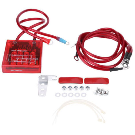 Kit universal de regulador/estabilizador de voltaje para ahorro de combustible con 3 cables de tierra rojos. (1/5)