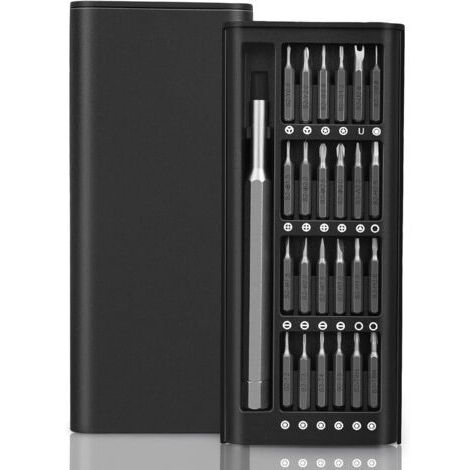 Juego de destornilladores magnéticos de precisión 24 en 1 con estuche, para la reparación de dispositivos electrónicos. (1/5)