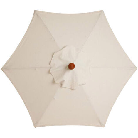 Funda de repuesto para sombrilla, 6 varillas, 2,7 m, impermeable, resistente a los rayos UV, tejido de repuesto, color beige. (1/5)
