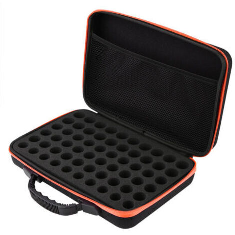 Estuche rígido para aceites esenciales, 60 frascos de 5 ml y 15 ml (naranja) (1/5)