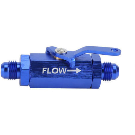 Válvula de cierre de combustible para automóvil con control de flujo Y972-6AN para manguera de combustible AN6 (azul) (1/5)