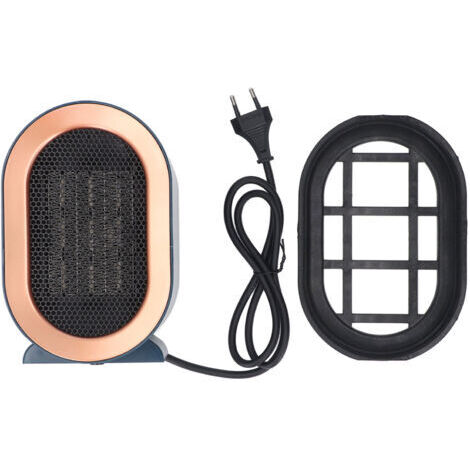 Calefactor eléctrico portátil de 1200 vatios, calentamiento rápido, compacto, con protección contra sobrecalentamiento y vuelco, ideal para oficinas en casa, color azul. (1/5)
