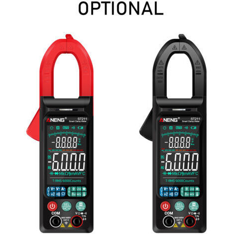 Pinza amperimétrica digital de 6000 cuentas y 400 A CA, multímetro de rango automático con retroiluminación, medidor de voltaje, prueba NCV, amperímetro, comprobador de capacitancia/diodos, resistenci (1/5)