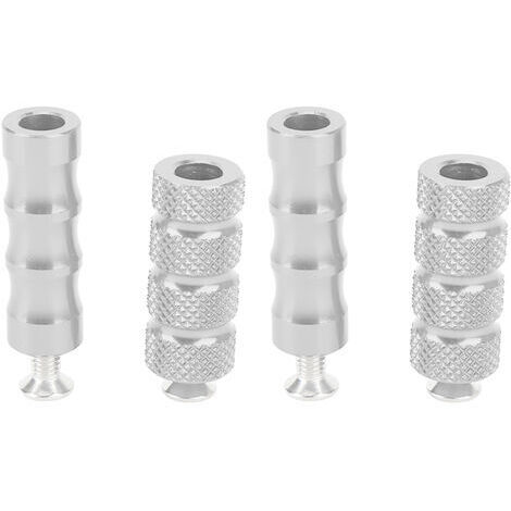 Estriberas de freno para motocicleta, 2 pares, chapadas en CNC, ajuste preciso para tornillos de montaje M6 de 6 mm, color plata. (1/5)