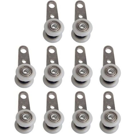 Juego de 10 rodillos para puertas de patio o puertas correderas - Metal y plástico - 4,5 x 1,9 cm (1/5)