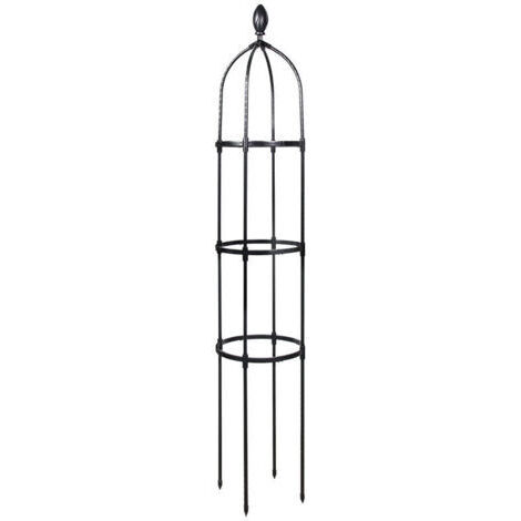 Enrejado de jardín de 145 cm, columna de soporte para rosas y plantas trepadoras, Ø 31,7 cm, obelisco de jardín. (1/5)