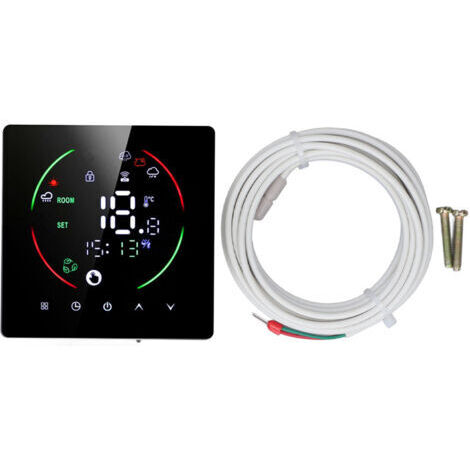 Termostato inteligente Wi-Fi, controlado por aplicación, pantalla táctil a color, programable, para el hogar, AC90-240V (1/5)