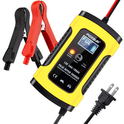 Cargador, arrancador y cables de arranque de 12 V y 5000 mA - Cargador/mantenedor de batería totalmente automático para coches, motocicletas, quads, autocaravanas, vehículos deportivos, barcos y más - (1/4)