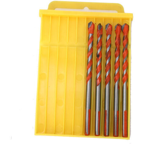 Juego de 5 brocas de 6 mm con cabeza de aleación multifuncional y vástago triangular para taladrar agujeros en paredes de madera. (1/5)