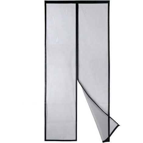 Mosquitera magnética para puerta, malla ultrarresistente, cierre magnético de arriba a abajo, cierre automático, mantiene el aire fresco en el interior (120x210 cm, negro) (1/5)