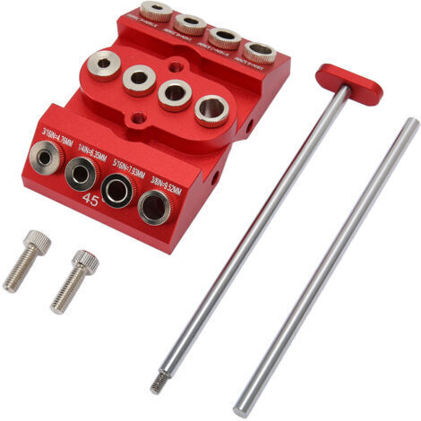 Plantilla de perforación angular de 30, 45 y 90° para posicionamiento extendido y trabajos de carpintería multiángulo. (1/5)