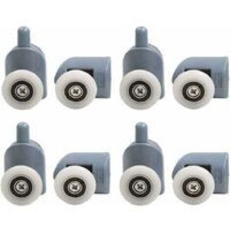 Rodillos para puerta de ducha de 8 piezas, rodillos para puerta de ducha corredera, rodillos para puerta de ducha de baño, 23 mm (1/5)
