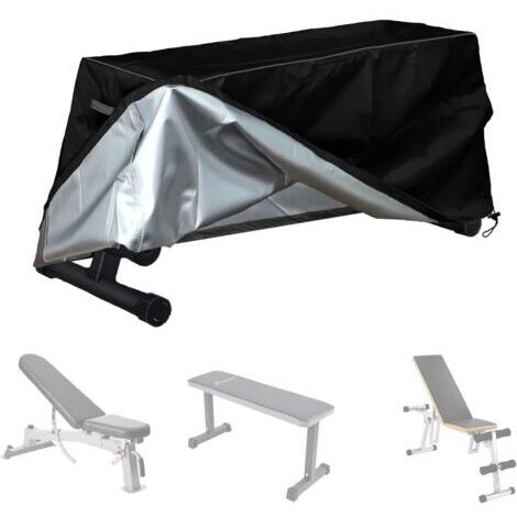 Funda para banco de pesas con cordón ajustable en la parte inferior, fabricada en tela Oxford 420D impermeable, resistente y ajustable, para ejercicios, para equipos de fitness de interior y exterior. (1/5)