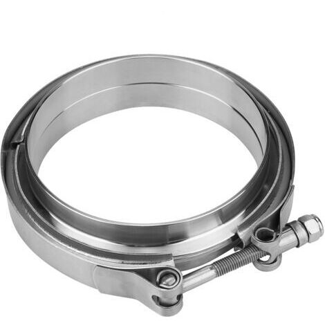 Brida de escape turbo, fabricada en acero inoxidable 304 resistente a la corrosión, diseño de precisión, brida de banda en V, color plata, para automóviles (1/5)