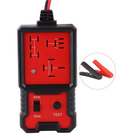 Probador de relés automotrices portátil de 12 V, pantalla LED de 4/5 pines, herramienta de diagnóstico para reparación de automóviles. (1/5)