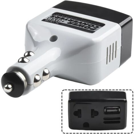 Cargador USB, convertidor de corriente para coche, 12V CC/24V CA/220V CA, con puerto USB, para teléfono móvil. (1/5)