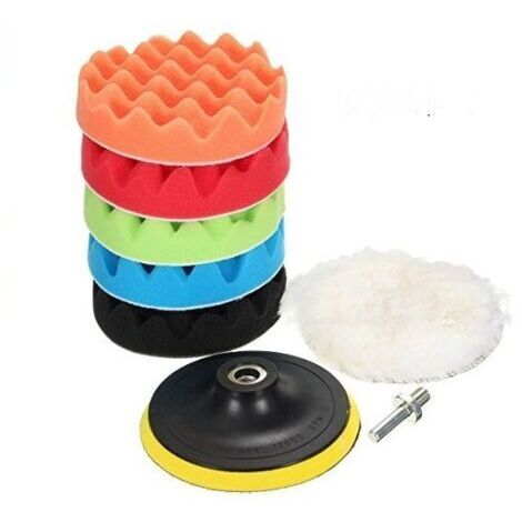 Kit de almohadillas para pulir coches, esponja corrugada de 150 mm, 6 pulgadas, 8 piezas (1/4)