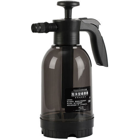 Pulverizador de espuma manual para lavado de coches, dos modos, gran área de pulverización, pulverizador de espuma a presión para jardinería doméstica, negro y gris. (1/5)
