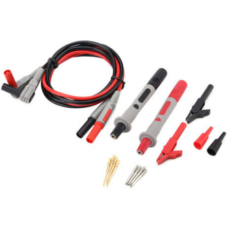 Juego de cables de prueba para multímetro eléctrico, kit de cables, prueba de circuito con conector banana de cobre para medición de resistencia a las heladas