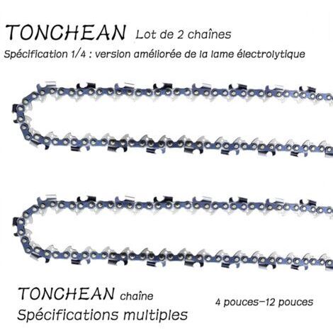 Juego de 2 cadenas para motosierra de 32 eslabones y 1/4" con hojas galvanizadas reforzadas y bajo retroceso para un corte preciso - 5 pulgadas (1/5)