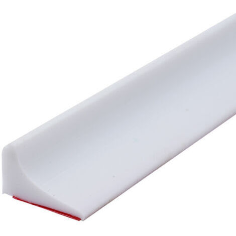 Barrera de ducha de silicona de 100 cm, autoadhesiva, antidesbordamiento, barrera de agua para ducha, barrera de agua plegable para suelo de baño - Blanca (1/5)