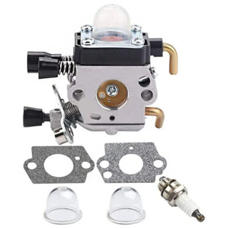 Carburador C1Q-S97 con kit de manguera de combustible y filtro de aire para desbrozadoras/cortadoras de césped STIHL FS38 FS45 FS46 FS55 KM55 HL45 FS45L FS45C FS46C FS55C FS55R FS55RC (1/4)