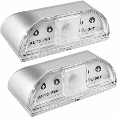 Luces nocturnas para cerradura, paquete de 2 luces nocturnas LED infrarrojas PIR para cerradura de puerta, detector de movimiento automático (1/4)