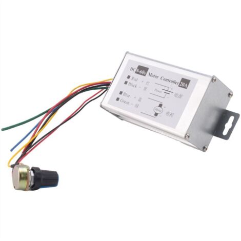 Controlador regulador de velocidad de motor PWM de 9 V, 12 V, 24 V, 48 V, 60 V, 20 A, corriente ajustable de 0 a 1200 W. (1/4)