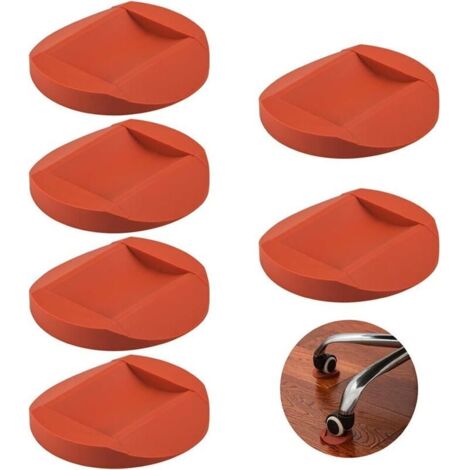 Juego de 6 almohadillas de goma antideslizantes para ruedas de muebles, sofás y camas, aptas para todo tipo de suelos. (1/4)