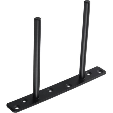 Juego de 2 soportes invisibles para estantes flotantes, soporte metálico para estantes flotantes de madera ocultos con montaje en pared, acabado negro mate. (1/4)