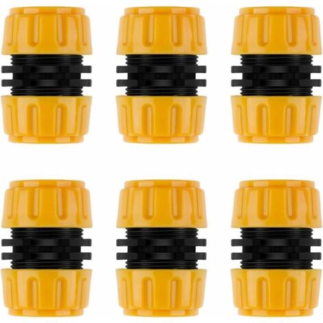Conector macho extensor para manguera de jardín (conector de reparación), 6 piezas (1/4)